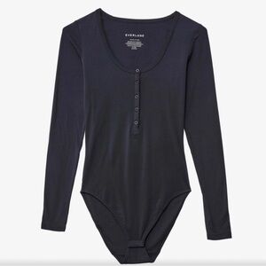 Everlane The Henley Bodysuit Black NWT